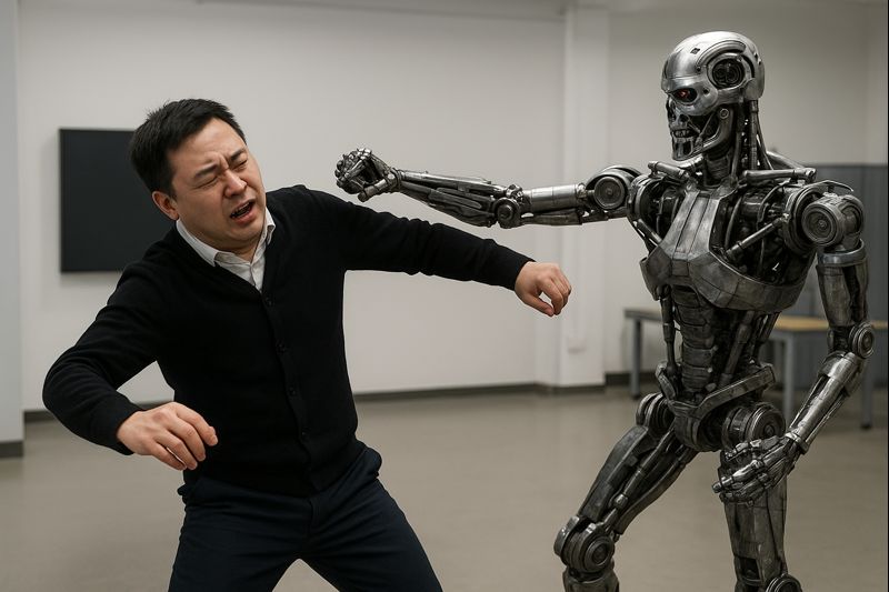 حمله ربات انسان نما T800 به مدیرعامل EngineAI